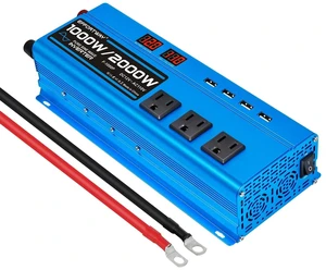 1000W Pure Sine Wave Inverter DC 12V to AC 110V/120V Converter 2000w (Peak) Car Power Converter with 3 AC Outlets, 4USB Port,Power Inverter for Car, Truck, Home, Vehicles, Laptop 1000W Pure Sine Wave Inverter DC 12V to AC 110V/120V Converter 2000w (Peak) Car Power Converter with 3 AC Outlets, 4USB Port,Power Inverter for Car, Truck, Home, Vehicles, Laptop