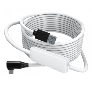 VR Link Cable with Fast Charging Port 16FT, USB 3.0 Type C to A High Speed Data Transfer Charger Cord for Meta Quest 3S/Quest 3/Oculus Quest 2/Pico 4 Accessories and PC/SteamVR (White) VR Link Cable with Fast Charging Port 16FT, USB 3.0 Type C to A High Speed Data Transfer Charger Cord for Meta Quest 3S/Quest 3/Oculus Quest 2/Pico 4 Accessories and PC/SteamVR (White)