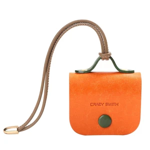 Handmade Full-Grain Leather Case for AirPods 4, Protective Earphone Covers with Lanyard,1:1 Build, 360 Drop-Proof, Supports Charging Without Removing (Type-b-Orange + Green, Apple AirPods 4) Handmade Full-Grain Leather Case for AirPods 4, Protective Earphone Covers with Lanyard,1:1 Build, 360 Drop-Proof, Supports Charging Without Removing (Type-b-Orange + Green, Apple AirPods 4)