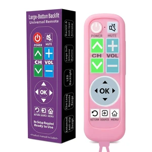 HIQAQWUA Backlit Big Button Remote for Vizio TVwith Pink Silicone Cover HIQAQWUA Backlit Big Button Remote for Vizio TVwith Pink Silicone Cover