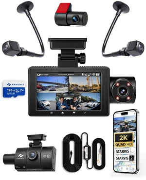 5 Channel 2K 360 Dash Cam, Modular Adjustable Side Cams for License Plate Visibility, STARVIS & STARVIS 2 Front & Rear, Parking Mode, G-Sensor, GPS, 5G WiFi, App, Free 128GB High Speed Card + Acc Kit 5 Channel 2K 360 Dash Cam, Modular Adjustable Side Cams for License Plate Visibility, STARVIS & STARVIS 2 Front & Rear, Parking Mode, G-Sensor, GPS, 5G WiFi, App, Free 128GB High Speed Card + Acc Kit