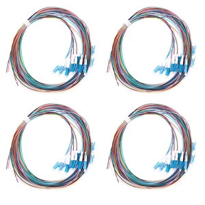 4 Sets 12-Strand LC/UPC Fiber Optic Pigtail, OS2 Single Mode 9/125m 1.5M, Bundled Yellow PVC Jacket, TIA-598 Color-Coded 0.9mm Tight Buffer, Imported Ceramic Ferrule, for ODF FTTH Data Center CATV 4 Sets 12-Strand LC/UPC Fiber Optic Pigtail, OS2 Single Mode 9/125m 1.5M, Bundled Yellow PVC Jacket, TIA-598 Color-Coded 0.9mm Tight Buffer, Imported Ceramic Ferrule, for ODF FTTH Data Center CATV