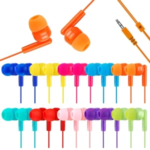 OYSLKJ 50 Pack Bulk Earbuds for Classroom, Wired 3.5mm Jack Multi Color OYSLKJ 50 Pack Bulk Earbuds for Classroom, Wired 3.5mm Jack Multi Color