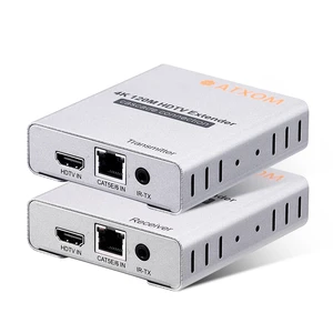 ATXOM 4K HDMI Extender Over Single Cat5E/6/7 Ethernet LAN Cable Up to 230ft, Supports IR, HDCP, RS232 and PoC ATXOM 4K HDMI Extender Over Single Cat5E/6/7 Ethernet LAN Cable Up to 230ft, Supports IR, HDCP, RS232 and PoC