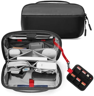 Electronic Organizer Accessory Pouch for MacBook Charger, Cable, Power Bank, Hard Drive, Water-Resistant, Removable Card Slots, Black Electronic Organizer Accessory Pouch for MacBook Charger, Cable, Power Bank, Hard Drive, Water-Resistant, Removable Card Slots, Black