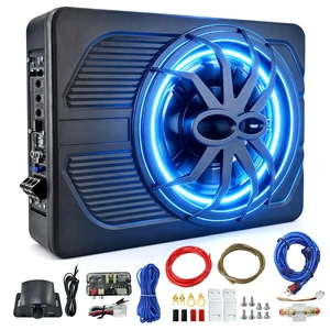 10"800W Under Seat Subwoofers With Amp,All-in-One Subwoofer And Amp Package With Blue Light&Robust Cooling,Individual Control for Low Pass/Gain/Boost Bass,Perfect Deep Bass for Car/Truck/SUV/Jeep/MPV 10"800W Under Seat Subwoofers With Amp,All-in-One Subwoofer And Amp Package With Blue Light&Robust Cooling,Individual Control for Low Pass/Gain/Boost Bass,Perfect Deep Bass for Car/Truck/SUV/Jeep/MPV
