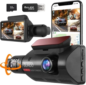 Dash Cam Front and Inside, Dual Channel, 360 Dash Cam with 32g SD Card, 1440p +1080p Dash Camera for Cars, Cabin, Dashcam with 3"" LCD IR Night Vision Dash Cam Front and Inside, Dual Channel, 360 Dash Cam with 32g SD Card, 1440p +1080p Dash Camera for Cars, Cabin, Dashcam with 3"" LCD IR Night Vision