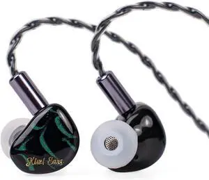 Linsoul Kiwi Ears Cadenza 10mm Beryllium Dynamic Driver IEM 3D Printed with Detachable Interchangeable Plug 0.78 2pin 3.5mm IEM Cable for Musician Audiophile (Green)