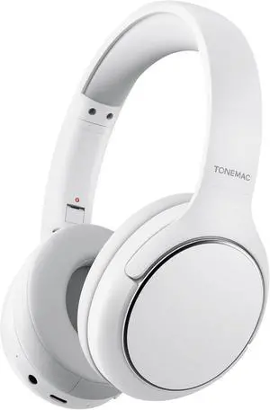 TONEMAC H2 Wireless Headphones,Over Ear Bluetooth Headphones,50H Playtime,Wireless Headset with Mic,Foldable Lightweight Bluetooth Headset with Deep Bass,HiFi Stereo Sound for Travel Work Smartphone