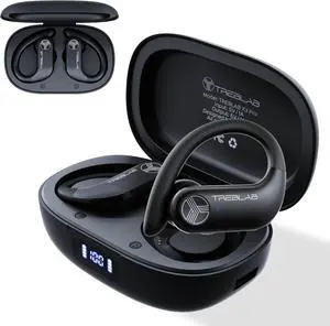 TREBLAB X3 Pro - Ultra Comfortable Earhooks, Pure-HD Sound, Punchy Bass, 145H Battery, Waterproof & Sweatproof Bluetooth Earbuds, Mics for Calls, True Wireless Ear Buds for Sports Workout Running