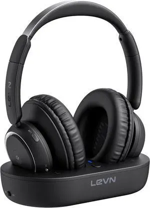 LEVN Wireless Headphones for TV Watching, TV Headphones Wireless for Seniors with Transmitter Charging Base, Hearing-impaired, No Audio Delay Blutooth 5.2, Plug and Play, Gifts for Elderly