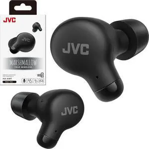 JVC Marshmallow True Wireless Bluetooth 5.3 Earbuds  28H Battery, Memory Foam Earpieces for All-Day Comfort, IPX4 Water Resistant, Mic, Compact Case, for iPhone & Android