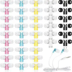 Kigeli 100 Pack Kids Bulk Earbud Headphones for Classroom Student Wired Headphones in-Ear Earbud 3.5 mm Disposable Earphones Set for Kids Adults Class School Library Museum Laptop(Multicolor)