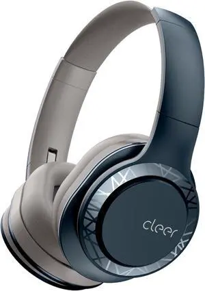 Cleer Enduro 100 Bluetooth Headphones, 40mm Ironless Driver, Deep Bass Over The Ear Headphones, 100Hr Play, Dual-Mic, Clear Calls, Comfort Fit, Bluetooth 5.0, Hi-Res Foldable Wireless Headphone, Navy