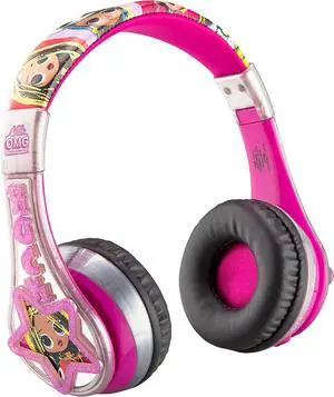 eKids LOL Surprise Kids Bluetooth Head Phones, Wireless Headphones with Microphone, Volume Reduced Kids Foldable Headphones for School, Home, or Travel