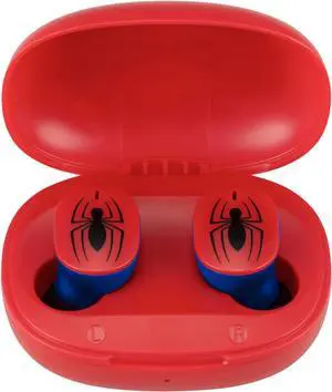 eKids Spiderman Wireless Earbuds with Microphone, Bluetooth Earbuds with Charging Case for Ear Buds, Designed for School, Home, or Travel