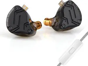 Linsoul KZ ZS10 PRO X Upgraded 1DD+4BA Hybrid Driver HiFi in Ear Earphones IEM with Alloy Faceplate, Detachable Silver-Plated Recessed 2Pin Cable for Audiophile Musician DJ Stage(with Mic)