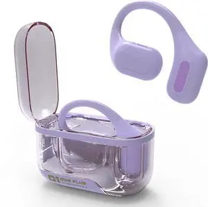 Bluetooth Headphones Wireless Earbuds 36Hrs Playtime Wireless Charging Case HiFi Stereo Over-Ear Earphones with Earhook Waterproof Headphones with Mic for Sport Running Workout Purple