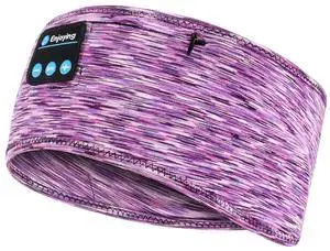 Sleep Headphones, wireless Headband with Zip Pocket Wireless Music Sport Headbands with Ultra-Thin HD Stereo Speakers for Side Sleepers, Meditation,Relaxation and Sport (Purple)