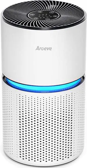 AROEVE Air Purifiers for Home Large Room Coverage Up to 1095 Sq.Ft Air Cleaner Impressive Filtration Remove Dust, Pet Dander for Office, Bedroom, MK03- White