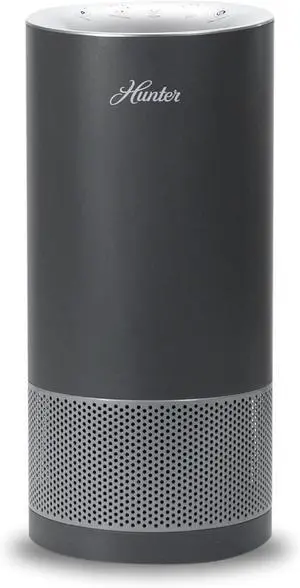 Hunter HP450UV Round Air Purifiers for Home, True HEPA Air Purifier Tower for Pets, Odors, Allergens, Smoke, Dust, VOC's. HEPA Air Purifiers for Bedroom and Small Room. Graphite