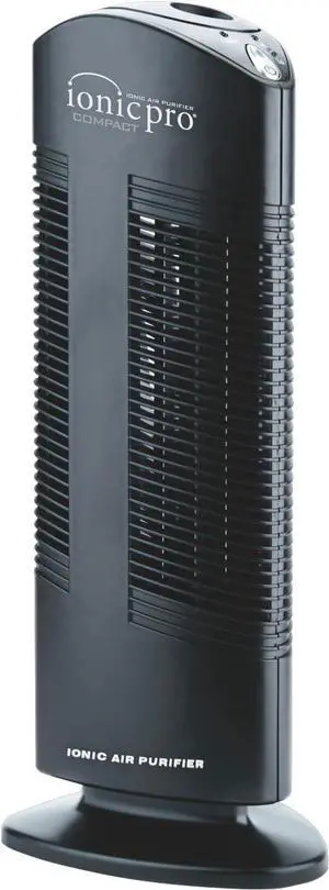 Ionic Pro Compact (CA200) Ionic Air Purifier Tower for Home, Quiet Ionic Filterless Design, Covers Up to 200 Sq. Ft., Removes Odors, Smoke, Dust, and Allergens  Black