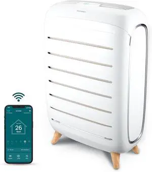 Homedics Smart Air Purifier for Extra-Large Rooms 2679 sq. ft. Room, 4-in-1 Console, True HEPA Filtration, UV-C Technology Reduces Bacteria & Virus, Wi-Fi, Voice Control