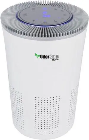 OdorStop HEPA Air Purifier with H13 HEPA Filter, UV Light, Active Carbon, Multi-Speed, Sleep Mode and Timer (OSAP5, Bright White)
