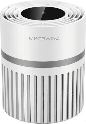 MEGAWISE EPI810 Air Purifier for Small Rooms | Captures Dust, Smoke, Pet Hair | Ideal for Home, Office, Bedroom (White)