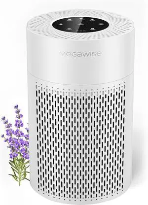 MEGAWISE Air Purifier for Home and Pets Hair, Smokers in Bedroom, Large Room, Smart Air Quality Sensor, Filters VOCs, Odors, Dust, Ozone Free