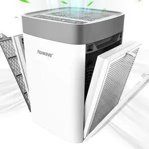 Nuwave Air Purifiers for Home Bedroom Up to 1361 Sq Ft, Portable Air Purifier with Air Quality Sensor, H13 True HEPA & Carbon Filter Captures Pet Hair Dust Smoke,18dB, Energy Star Certified