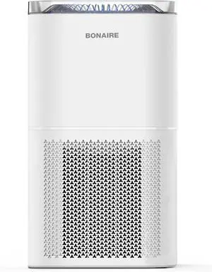 Bonaire Air Purifier for Home Allergies, Pets Hair In Bedroom upto 1380 ft², 3-in-1 HEPA13 Filter, Sleep, Auto Mode, PM2.5, WiFi, Remove Dust Smoke Hair Pollen Pollutants Odor, 27db Quiet, White, A4S