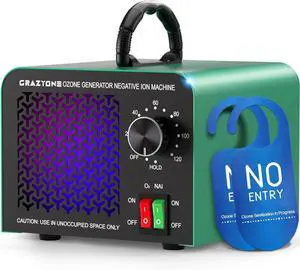 120,000mg/h Ozone Generator, High-Effective Ozone Odor Eliminator with Negative Ion, Ozone Machine Odor Removal for Car, Home, Pets, Smoke, Commercial/Industrial Use - Covers Up to 6,000 Sq.Ft