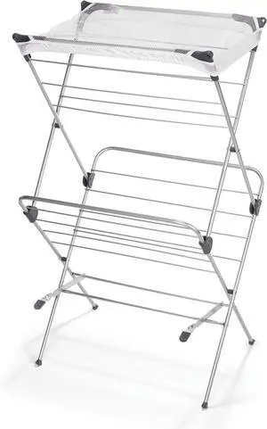 Polder Two-Tier Free Standing Clothes Drying Rack with Mesh Garment Dryer