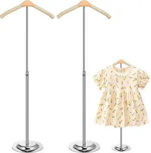 Huaerle 2 Pcs Child T Shirt Display Stand Adjustable Clothes Rack Display Flexible Shoulder Stand Portable Clothes Hanger Clothing Hanging Rack for Garment Coat Retail Vendor, Height 16-27.9In