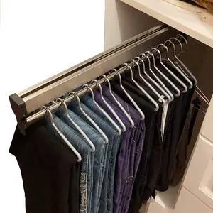 Closet Clothes Hanger Rail,Pull-Out Closet Rod 30-60cm,Wardrobe Clothing Rail,Closet Organizer Rack for Pants and Coat (400MM/15.7INCH)