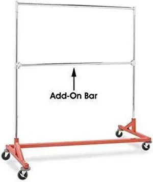 Commercial Grade Double Bar Rolling Z Rack with Nesting Orange Base