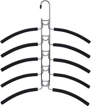 Nature Smile No Shoulder Bump Multiple Sweater Coat Clothes Hangers,Multi Layers Space Saving T Shirt Blouse Rack,(2 Pack Black Color)