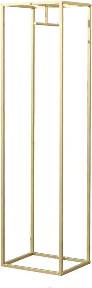 Modern Clothes Retail Heavy Duty Garment Racks,Metal Clothing Store Hanger Storage Shelves,Floor-Standing Display Rack (Gold Square Tube, 71" H)