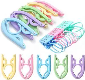 20 Pcs Travel Hangers with 12 Pcs Clips Cruise Ship Essentials Portable Folding Clothes Hangers Travel Accessories Foldable Clothes Drying Rack