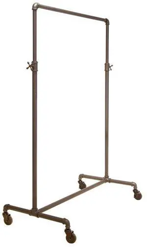 Adjustable Rolling Rack  Econoco Vintage Pipeline 2 Way Ballet Clothes Hanging Fixture