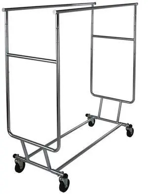 Only Garment Racks Commercial Grade Double Rail Rolling Clothing Rack, Heavy Duty - Designed with Solid "One Piece" Top Rails and Base. Heavy Gauge Steel Construction, Rack Weighs 39 Lbs.
