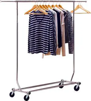 DecoBros Supreme Commercial Grade Clothing Garment Rack, Chrome