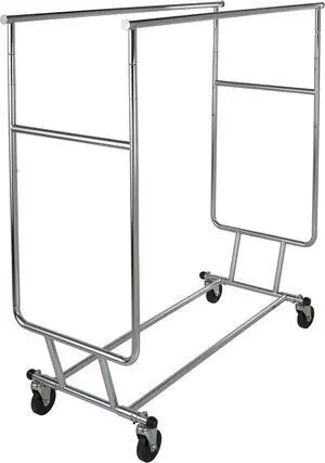 Collapsible Garment Rack w/ Double Round Tubing Hangrail