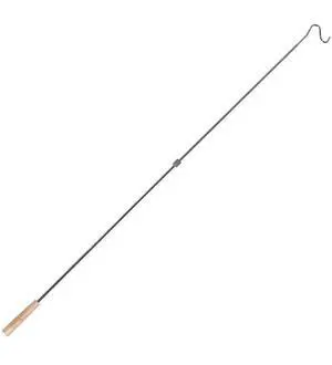 Econoco Garment Retriever with Wooden Handle, 54 Inch Clothing Hook, Retail Display and Storage Tool