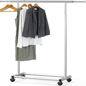 SIMPLE HOUSEWARE Standard Rod Garment Rack, Silver