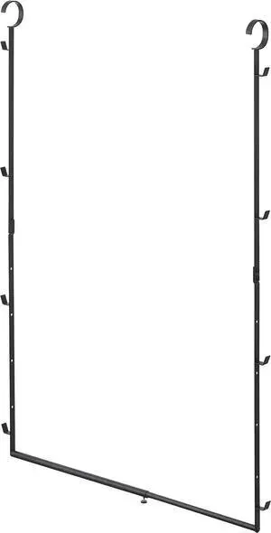 Yamazaki 5679 Expandable Storage Capacity 2 Tier Hanger, Black, Approx. W 22.0 x D 2.2 x H 39.4 x 39.4 inches (56-96 x 5.5 x 100 cm), Smart (Pipe Height 3.9 inches (10 cm), Adjustable 5 Levels,