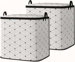 king comforter storage bag,clothes blanket bedding pillow quilt organizer for closet,fabric moving bags with portable handles and zipper 95L(2pack)