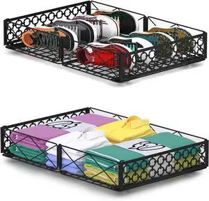 NADAMOO Under Bed Storage with Wheels, 2 Pack Rolling Under Bed Storage ContainersFoldable Metal Under the Bed Organizer Bins for Bedroom Clothes Shoes Blankets