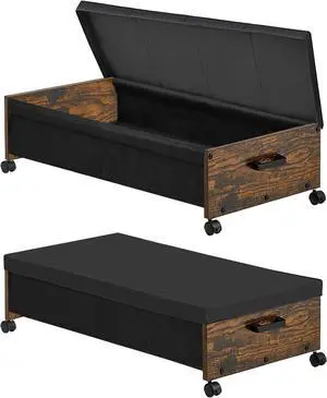 Under Bed Storage with Wheels, Under Bed Drawers On Wheels, Under Bed Shoe Organizer Organizer, Rolling Under Bed Storage for Shoe Blanket Toys, with Metal Frame, Patented Design